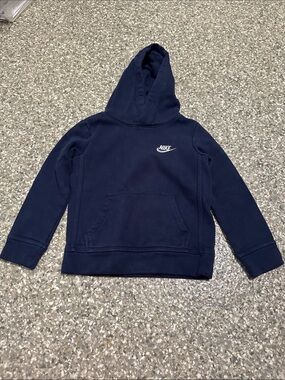 Nike Navy Blue Kids Hoodie with Small Chest Logo